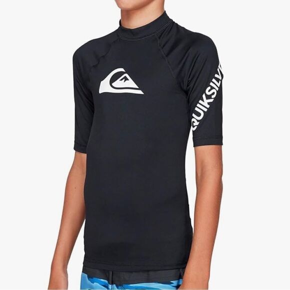 Quiksilver Boys' Short Sleeve Rashguard Surf Shirt with UPF 50+ Sun Protection - Picture 2 of 6
